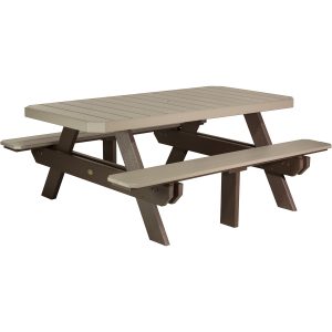 LuxCraft Poly 6' Rectangular Picnic Table